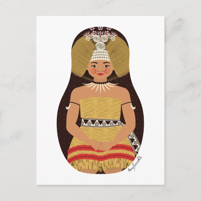 Samoansk Matryoshka vykort (Framsida)