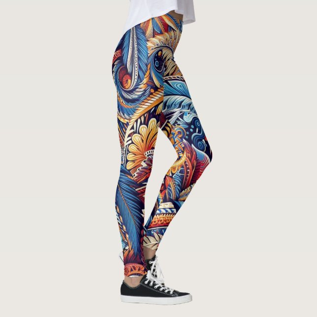 Samoansk, polynesisk kultur inspirerad leggings (Höger)