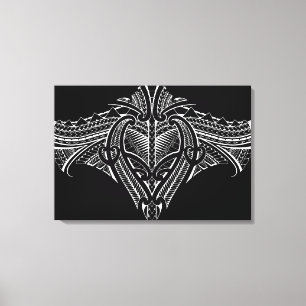 Samoansk stam- tatueringdesign canvastryck