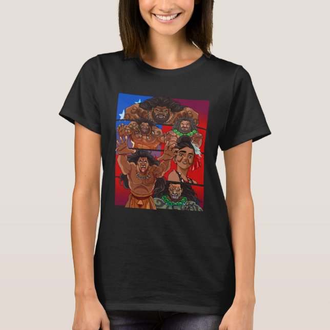 Samoanska Aiga Pride Polynesiska Maori Haka Dans S T Shirt (Framsida)