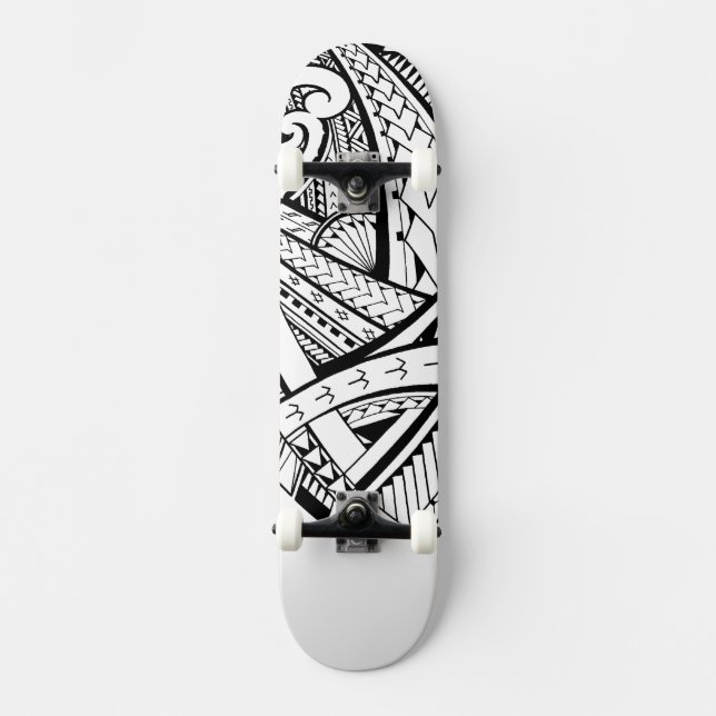 Samoanska stam- designspearheadmönster mini skateboard bräda 18,5 cm (Framsida)