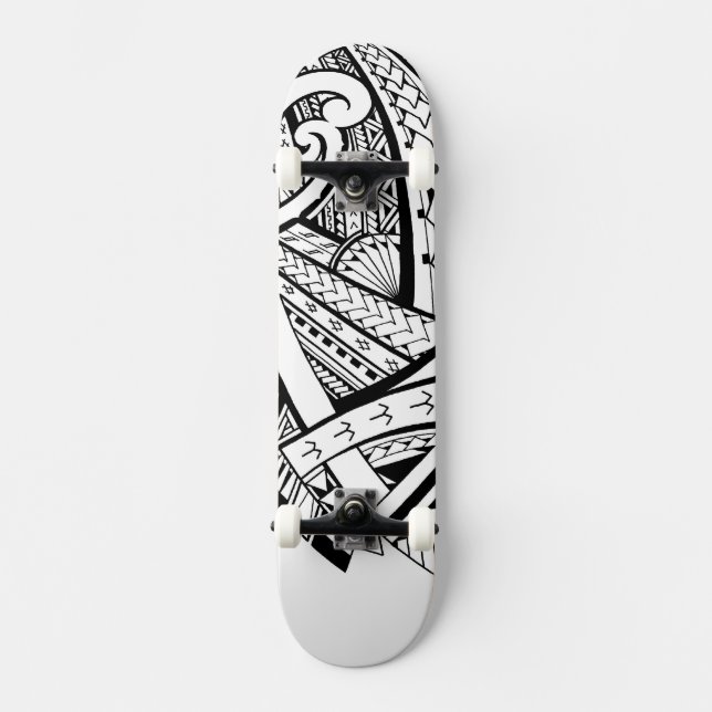Samoanska stam- designspearheadmönster skateboard bräda 19,5 cm (Framsida)