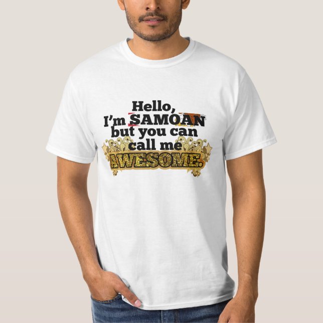 Samoanskt men appell mig som är enorm t-shirt (Framsida)