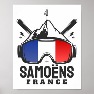 Samoëns Grand Mif Frankrike Ski Resort Retro Skiin Poster