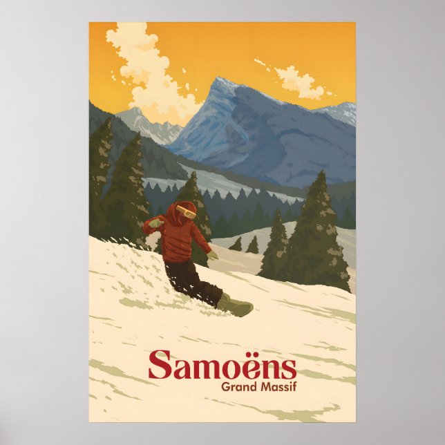 Samoens Snowboard Resor Affisch (Framsidan)