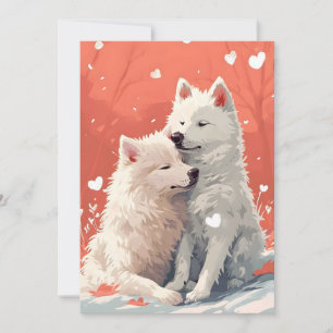 Samojed Alla hjärtans dag Julkort