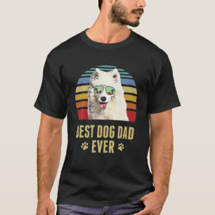 Samojed Bästa Hundpappa Någonsin Retro Solnedgång T Shirt