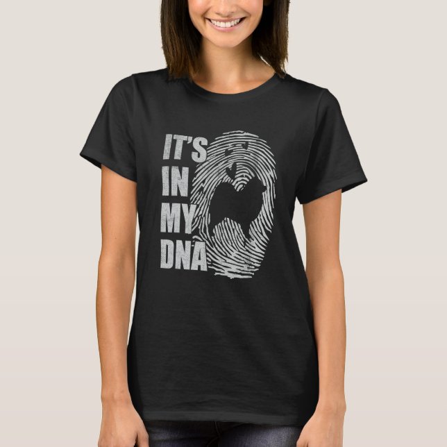 Samojed DNA Hund Mamma Pappa Hund T Shirt (Framsida)