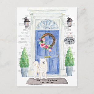 Samojed flyttmeddelande vykort