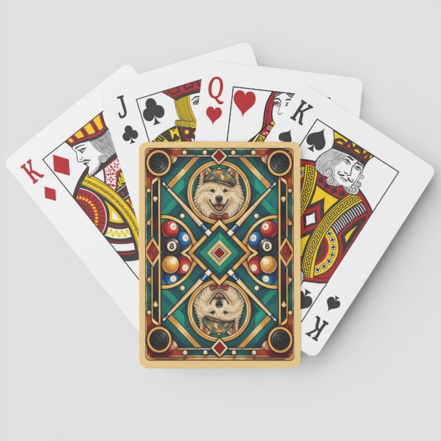 Samojed, geometriskt mosaik casinokort (Baksidan)