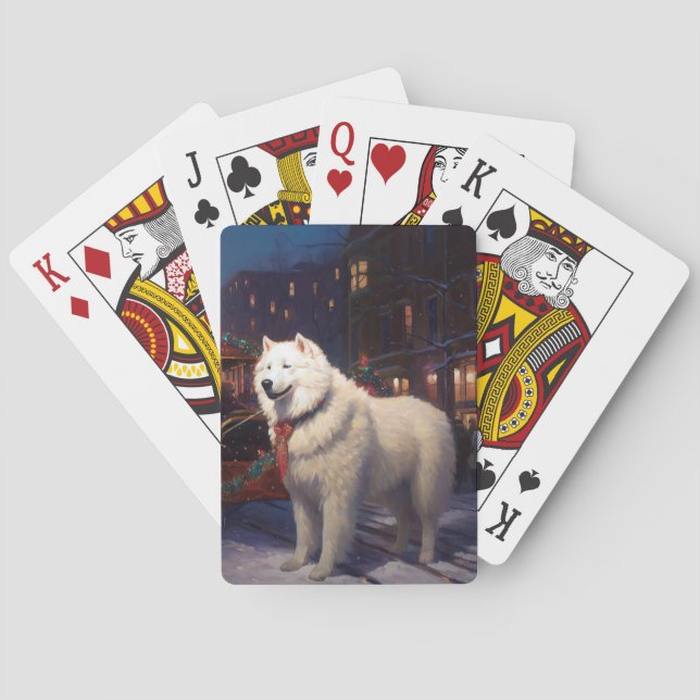 Samojed Julfirande Säsong Casinokort (Baksidan)