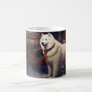 Samojed Julfirande Säsong Kaffemugg