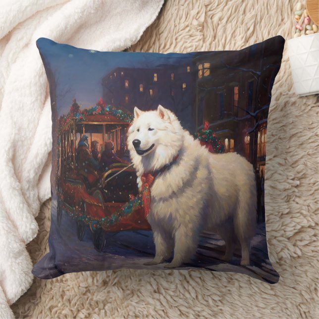 Samojed Julfirande Säsong  Kudde (Filt)