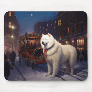 Samojed Julfirande Säsong Musmatta