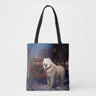 Samojed Julfirande Säsong Tygkasse
