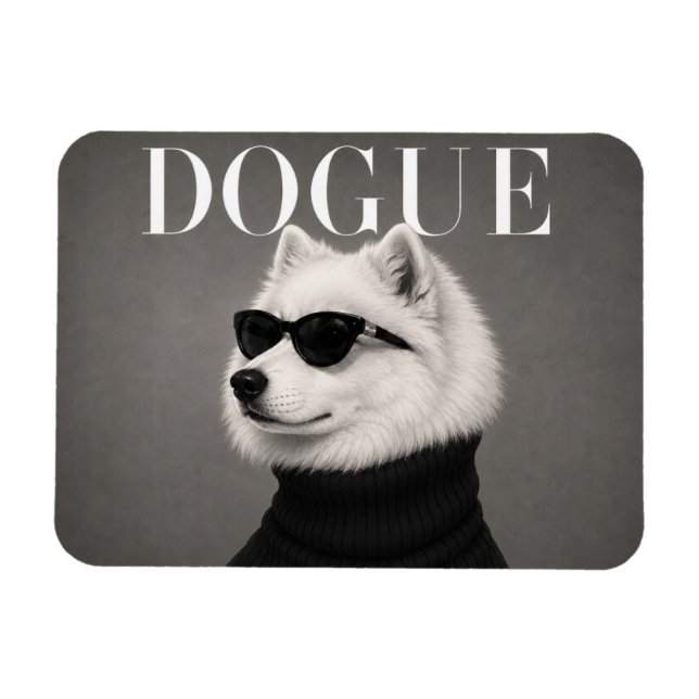 Samojed Lyx Modet Hund Porträtt Flexi Magnet (Horisontell)