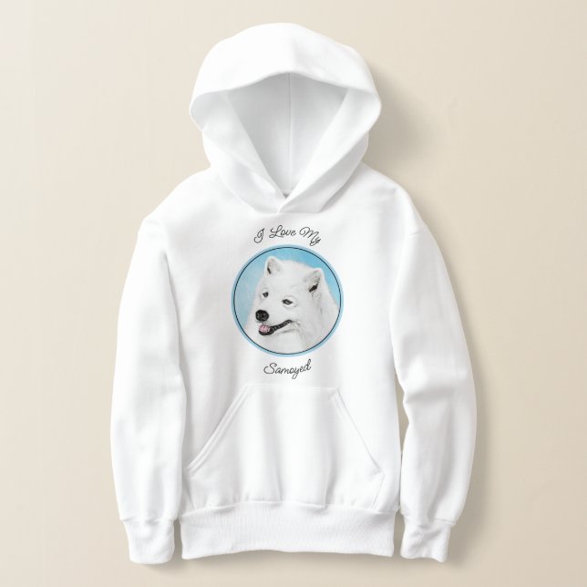 Samojed-målning - Söt Original Hundkonst T Shirt (Laydown)