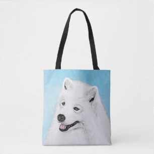 Samojed-målning - Söt Original Hundkonst Tygkasse