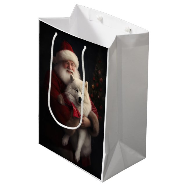 Samojed med tomte festlig jul (Framsidan Vinklad)