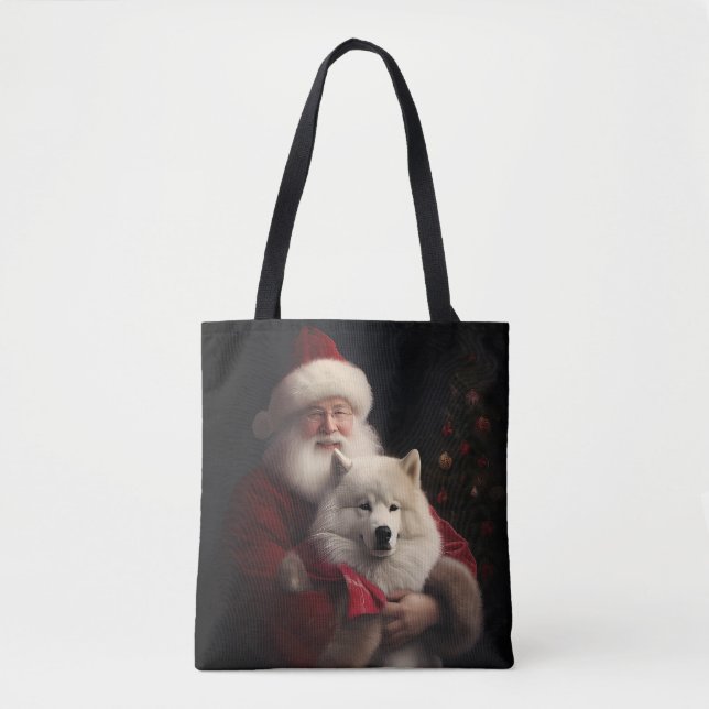 Samojed med Tomte Glädjande Jul Tygkasse (Framsida)