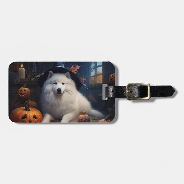 Samojed Pumpor Halloween Skräckinjagande Bagagebricka (Horisontell Framsida)