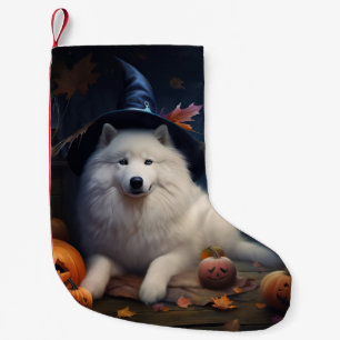 Samojed Pumpor Halloween Skräckinjagande Liten Julstrumpa