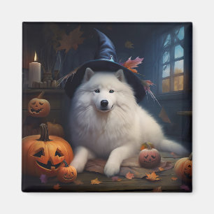 Samojed Pumpor Halloween Skräckinjagande Magnet