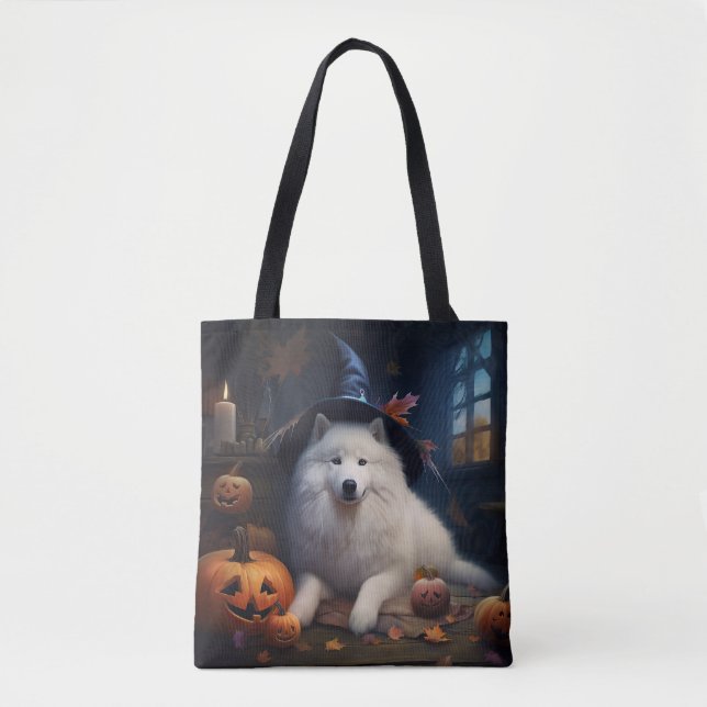 Samojed Pumpor Halloween Skräckinjagande Tygkasse (Framsida)