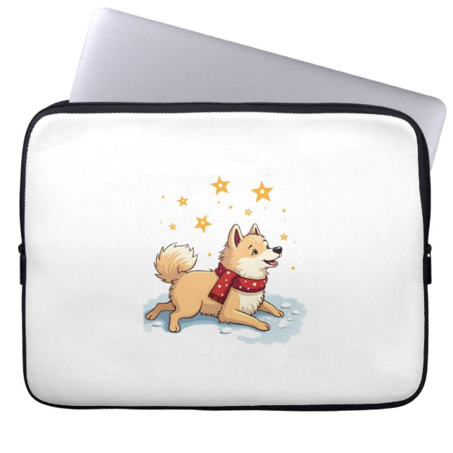 Samojed snöängel laptop fodral (Framsidan)