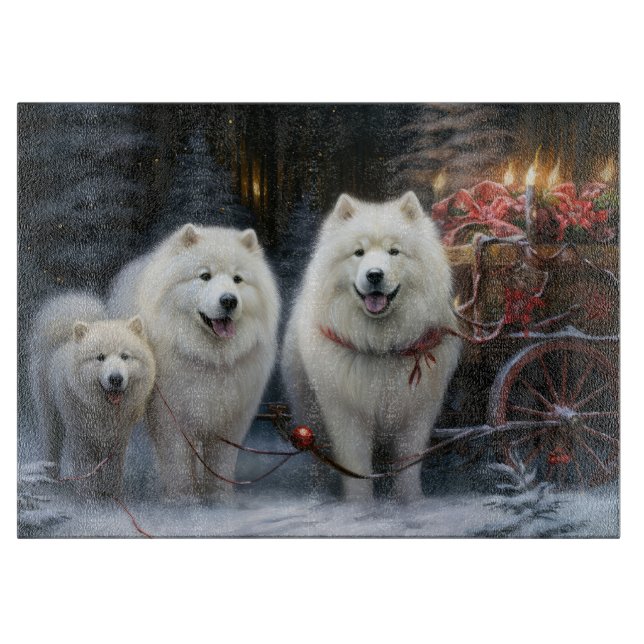 Samojed Snöig Släd Jul Dekoration (Framsidan)