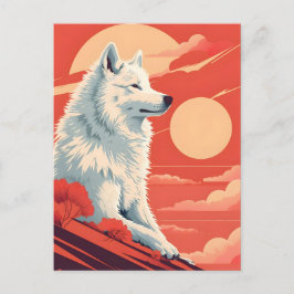 Samojed Vintage Konst Vykort