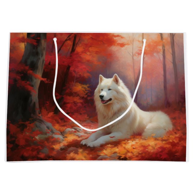 Samojedhund i höstlöv Fall Inspire (Framsidan)
