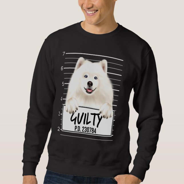 Samojedmugshot Dömd Hund Lång Ärmad Tröja (Framsida)