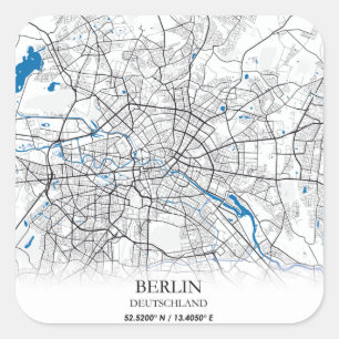 Samordnare för Berlin Deutschland Tyskland City Ka Fyrkantigt Klistermärke