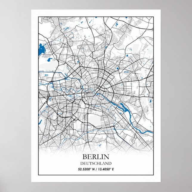 Samordnare för Berlin Deutschland Tyskland City Ka Poster (Framsidan)