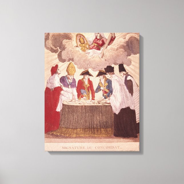 Samordning mellan Napoleon och påven Pius VII Canvastryck (Framsida)