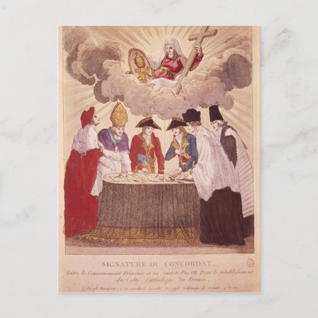 Samordning mellan Napoleon och påven Pius VII Vykort (Framsida)