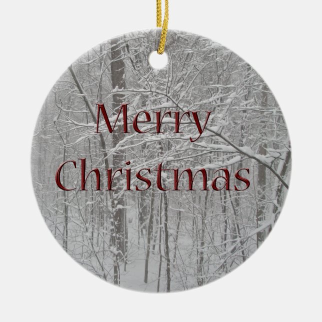 Samordningsobjekt för stormen god jul Snö Julgransprydnad Keramik (Framsidan)