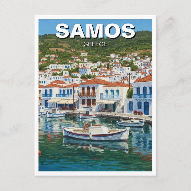 Samos Greece Travel Vykort (Framsida)