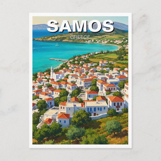 Samos Greece Travel Vykort (Framsida)