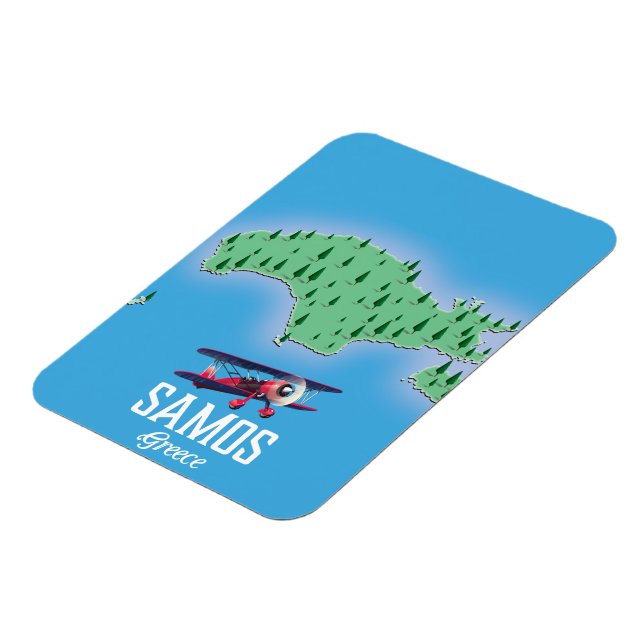 Samos grekisk ö karta magnet (Vänstra Sidan)