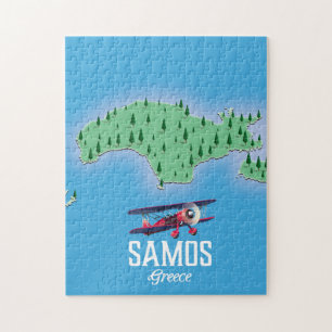 Samos grekisk ö karta pussel