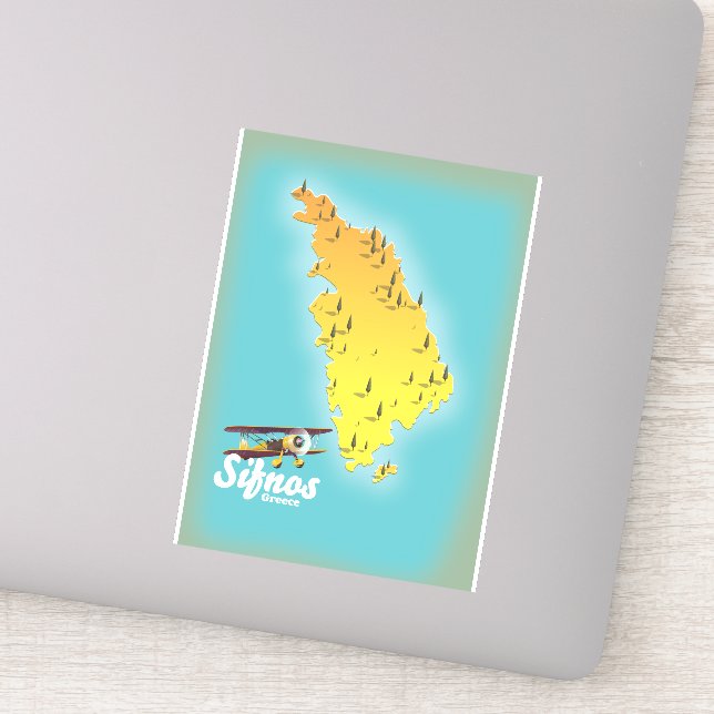 Samos grekiska ö karta dekal (Detalj)