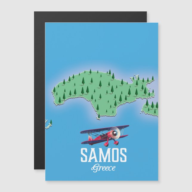 Samos Grekiska ön karta (Fram/baksida)