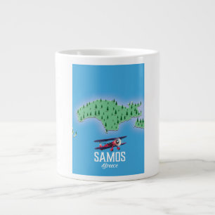 Samos Grekiska ön karta Jumbo Mugg