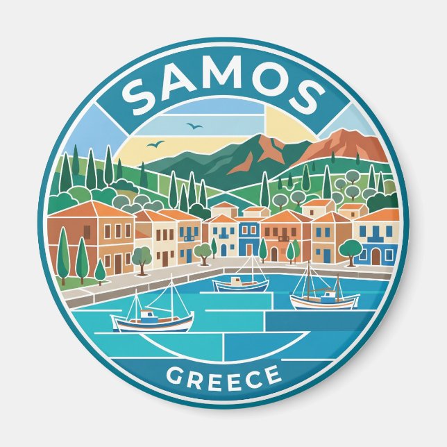 Samos, Grekland Grekland Magnet (Framsidan)