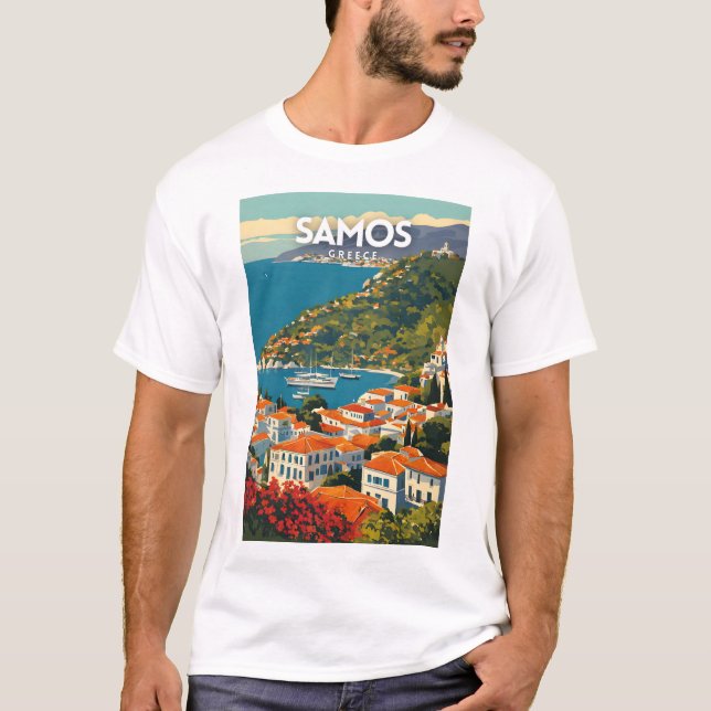 Samos Grekland T Shirt (Framsida)