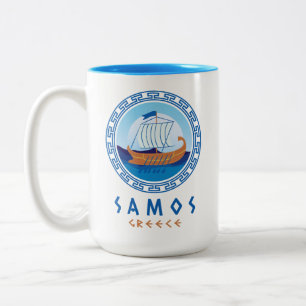 Samos, Greklands grekiska Frakt Design Två-Tonad Mugg