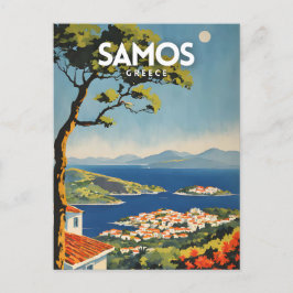 Samos Travel Poster Vykort