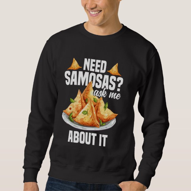 Samosas Maker Indian Foodie Vegan Frozen Samosas Lång Ärmad Tröja (Framsida)